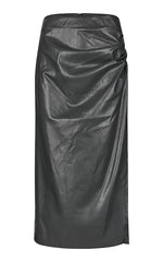 Second Female Faux Leather Black Skirt