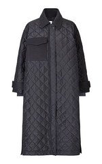 Second Female Long Collared Coat in Black