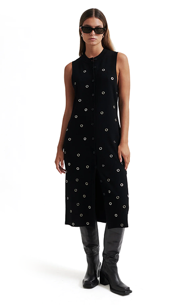 Second Female Stinne Black Knit Dress