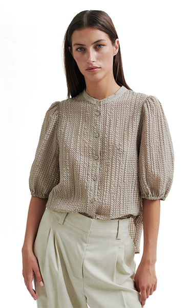 Second Female Textured Shirt in Chalk