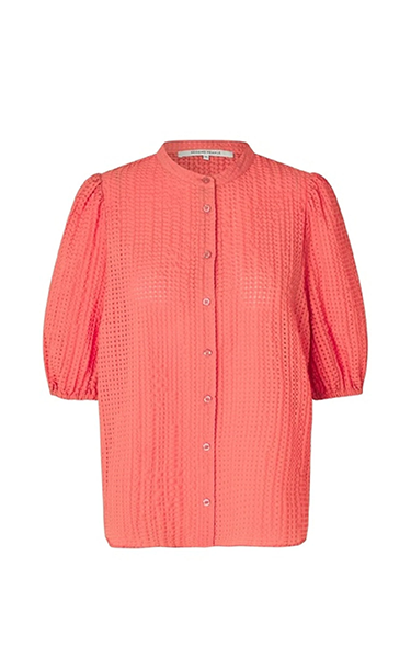 Second Female Textured Shirt in Spice Coral