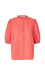 Second Female Textured Shirt in Spice Coral