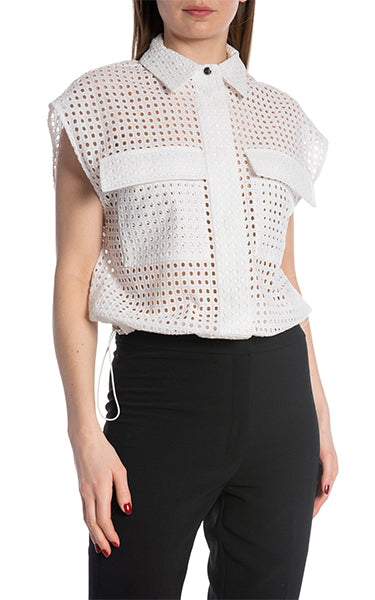 Second Female White Weave Vest