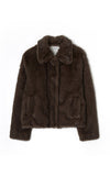 Yerse Chocolate Faux Fur Jacket