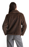 Yerse Chocolate Faux Fur Jacket