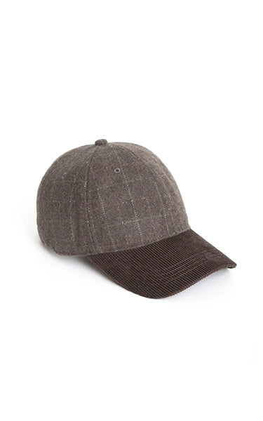 Yerse Cord Cap in Choc Checks