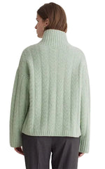 Yerse Cosy Cable Knit in Mint Green