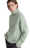 Yerse Cosy Cable Knit in Mint Green