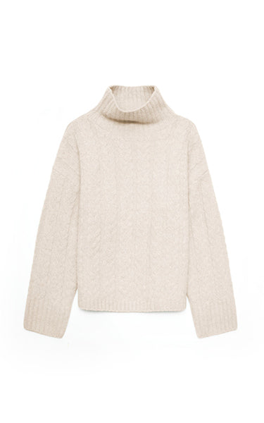 Yerse Cosy Cable Sweater Ecru