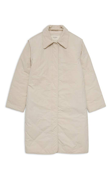 Yerse Ecru Quilted Coat