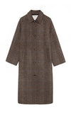 Yerse Long Coat in Brown Checks