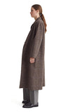 Yerse Long Coat in Brown Checks
