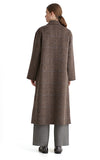 Yerse Long Coat in Brown Checks