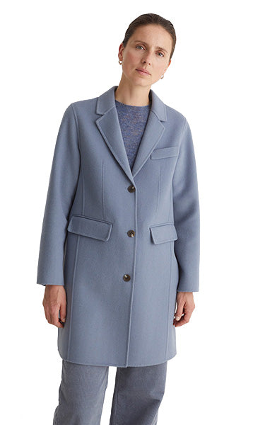 Yerse Midi Coat in Blue Grey