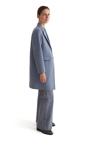 Yerse Midi Coat in Blue Grey