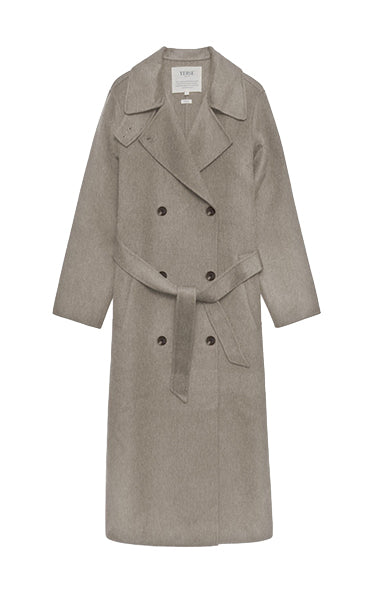 Yerse Wool Long Coat in Mink