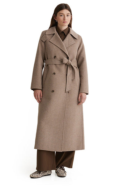 Yerse Wool Long Coat in Mink