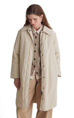 Yerse Ecru Quilted Coat