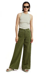 Gestuz Elma Wide Jeans in Chive