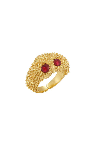 Marina Yglesias Owl Ring with Ruby size 6